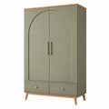 Armario de dos puertas de madera contrachapada verde oliva