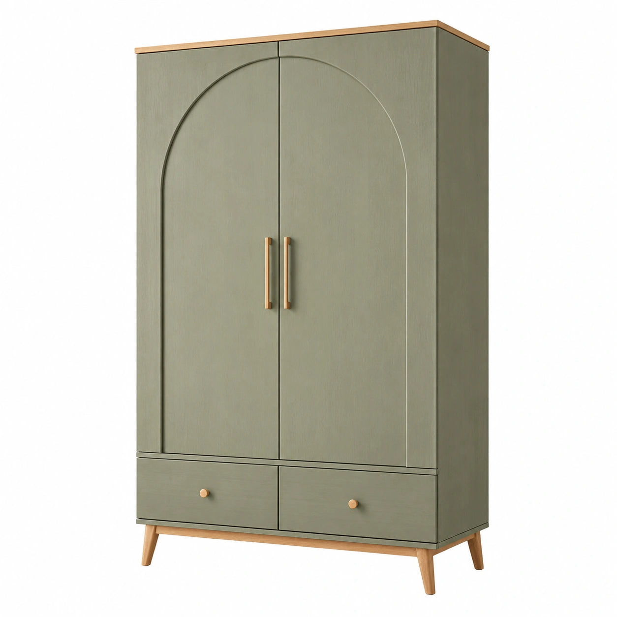 Armario de dos puertas de madera contrachapada verde oliva