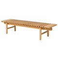 Banco de madera de roble con listones 160 cm color natural
