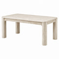 Mesa de comedor de mármol travertino beige 180x90x75 cm